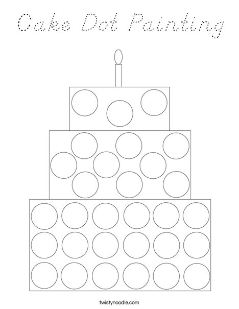 Cake Dot Painting Coloring Page