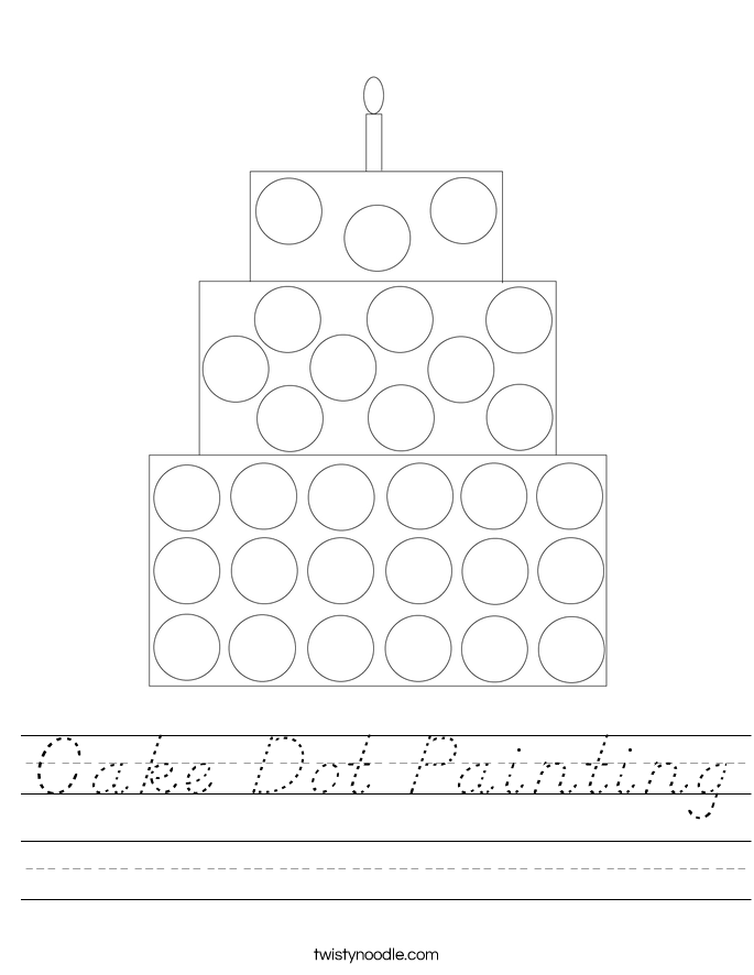 Cake Dot Painting Worksheet