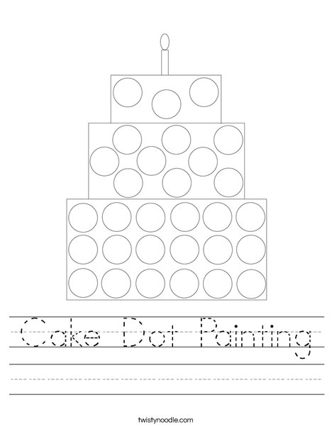 Cake Dot Painting Worksheet