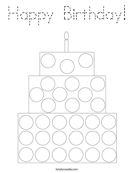 Cake Dot Painting Coloring Page