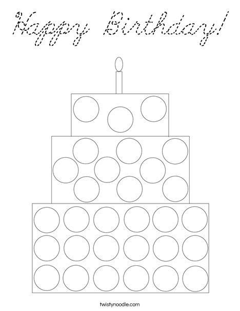 Cake Dot Painting Coloring Page