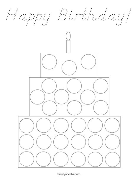 Cake Dot Painting Coloring Page
