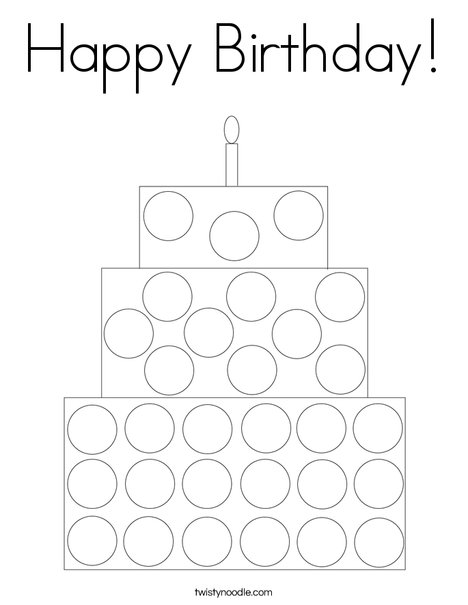Cake Dot Painting Coloring Page