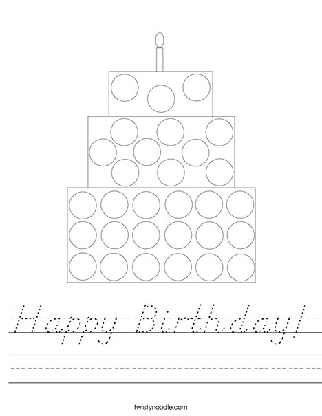 Cake Dot Painting Worksheet