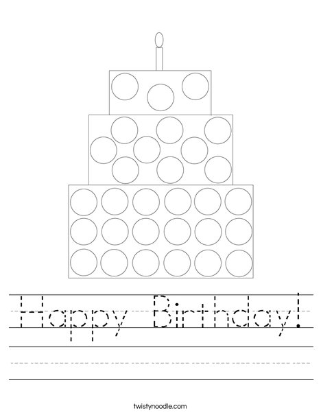 Cake Dot Painting Worksheet