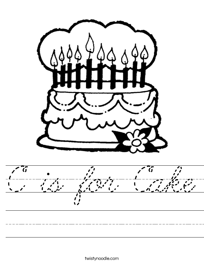 C is for Cake Worksheet