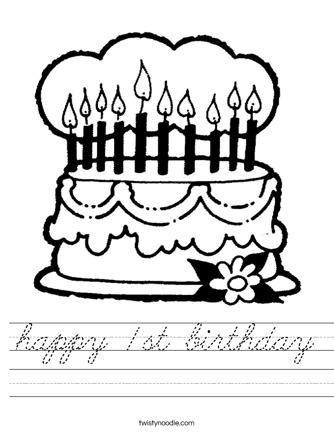 happy 1st birthday Worksheet