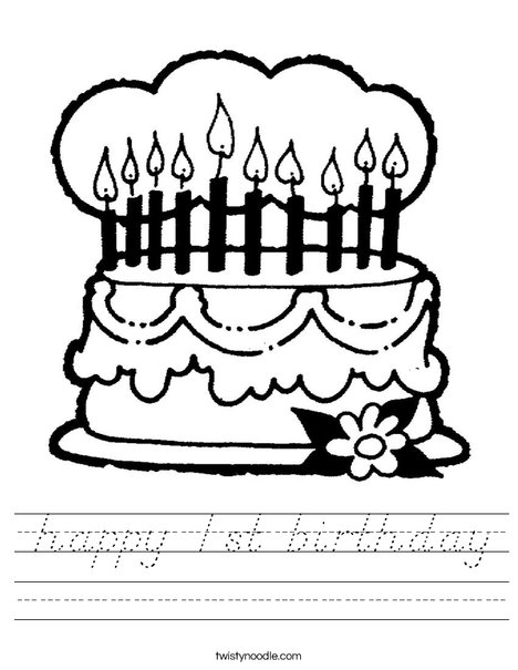 Cake with 10 candles Worksheet