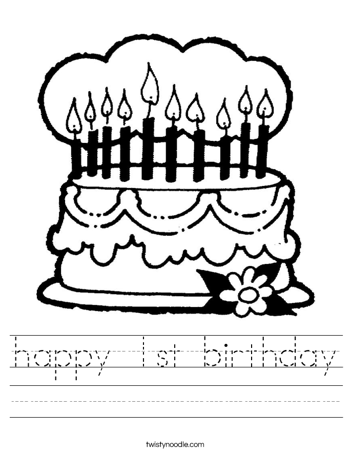 happy 1st birthday Worksheet