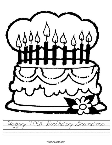 Cake with 10 candles Worksheet