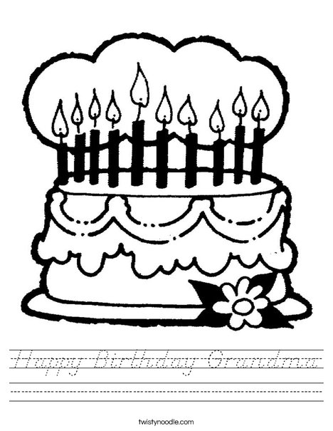 Cake with 10 candles Worksheet