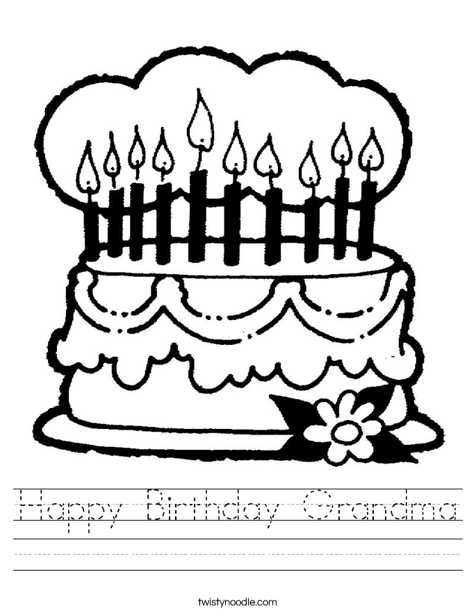 Happy Birthday Grandma Worksheet