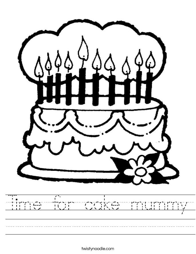 Time for cake mummy Worksheet