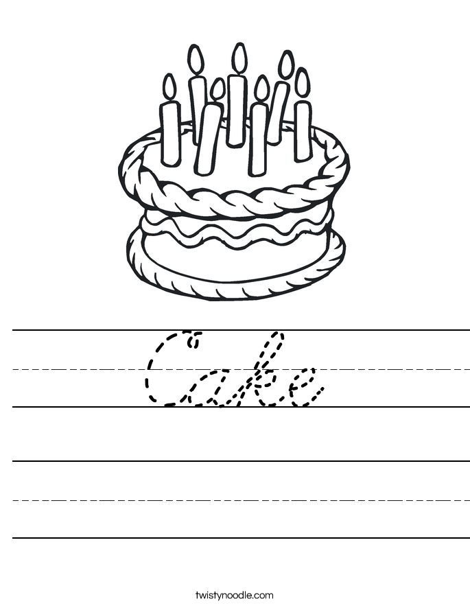 Cake Worksheet