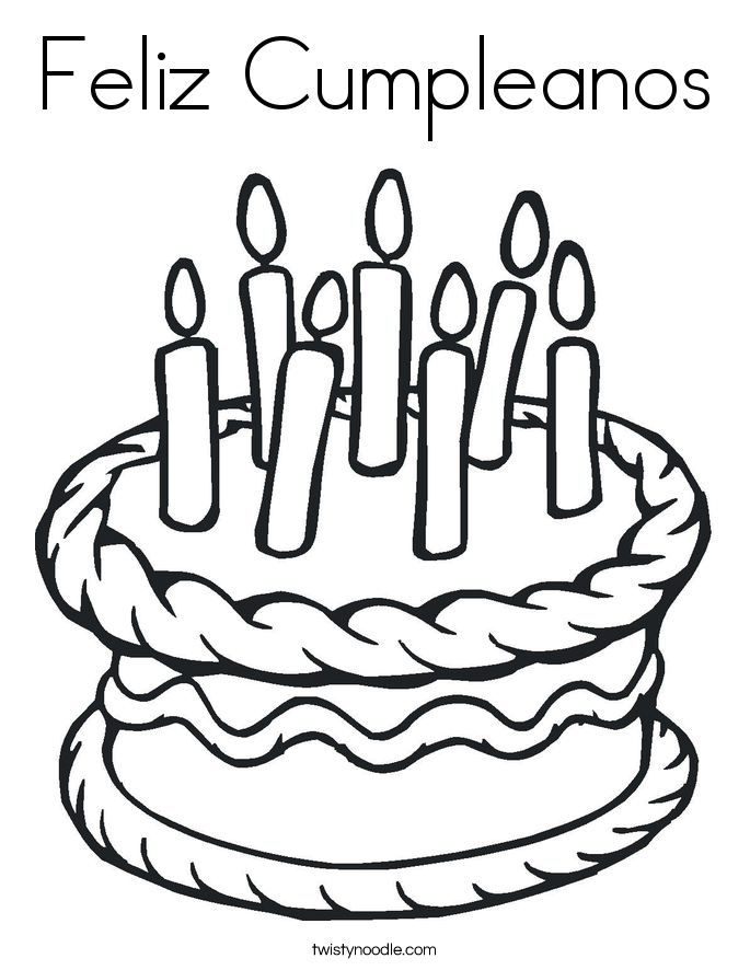 Feliz Cumpleanos Coloring Page - Feliz Cumpleanos 3 Coloring Page