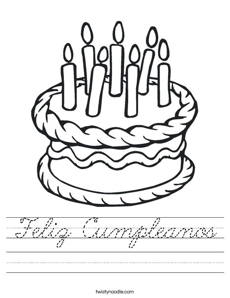 Cake with 7 candles Worksheet