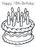 Happy 18th BirthdayColoring Page