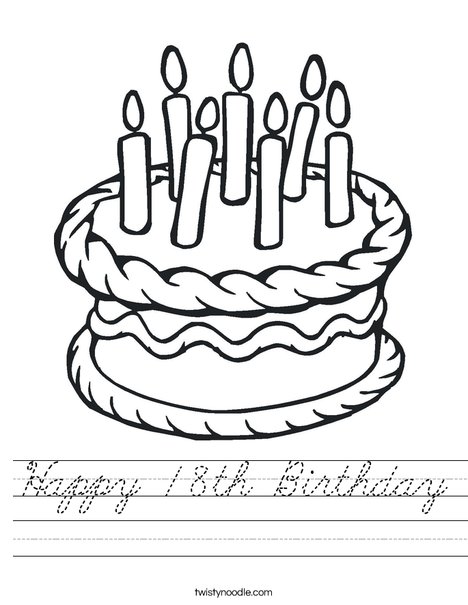 Cake with 7 candles Worksheet