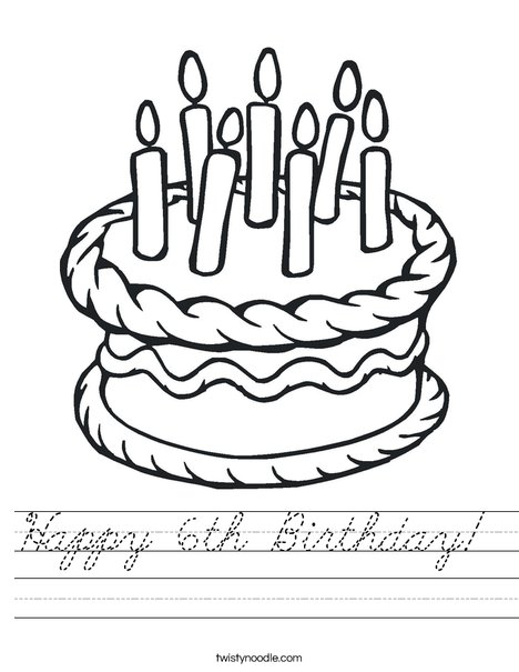Cake with 7 candles Worksheet