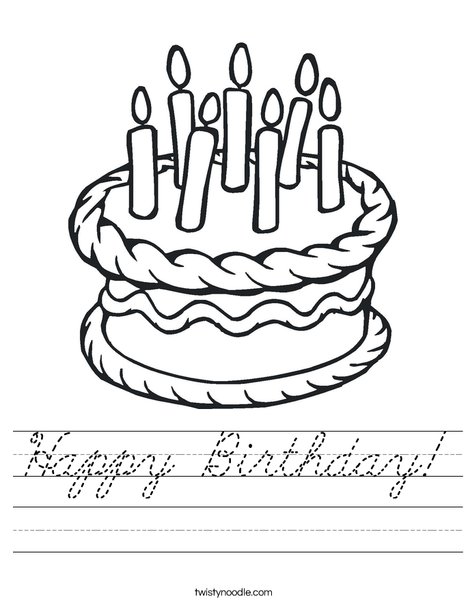 Cake with 7 candles Worksheet