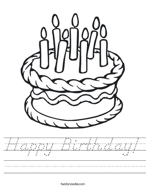 Cake with 7 candles Worksheet