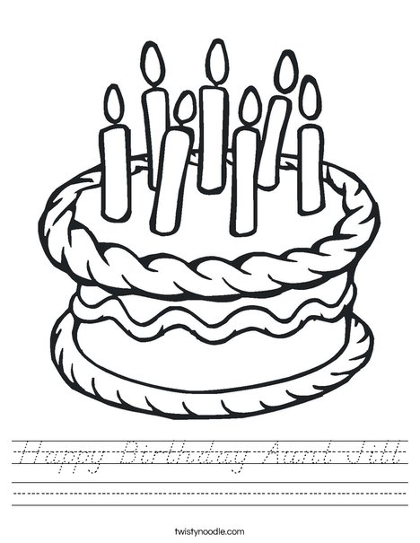 Cake with 7 candles Worksheet