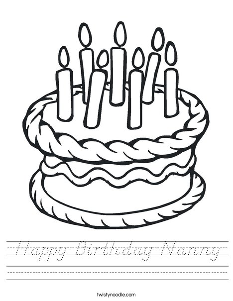 Cake with 7 candles Worksheet