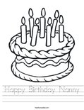 Happy Birthday Nanny Worksheet