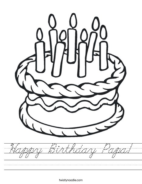 Cake with 7 candles Worksheet