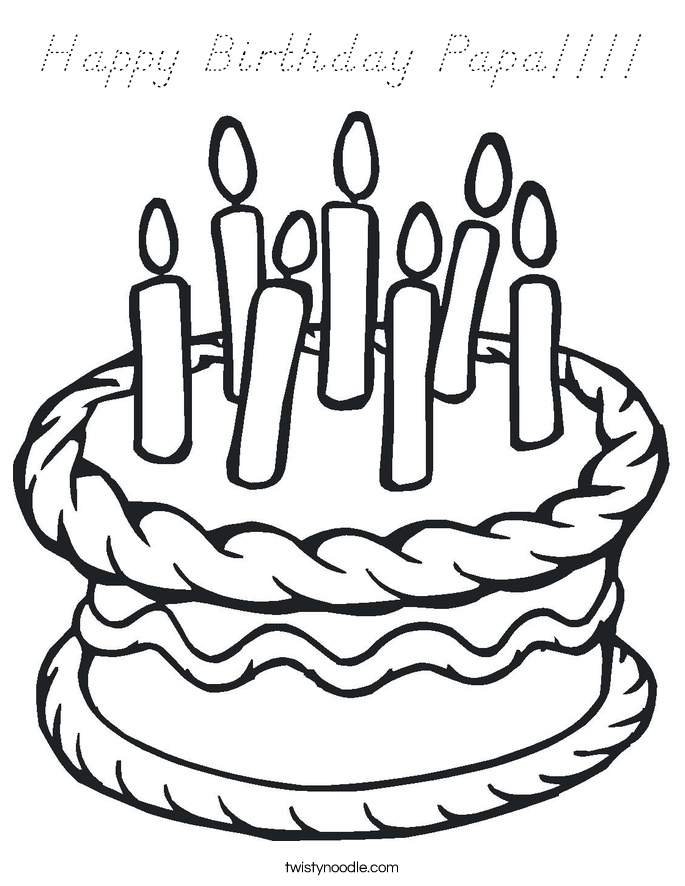 Happy Birthday Papa!!!! Coloring Page