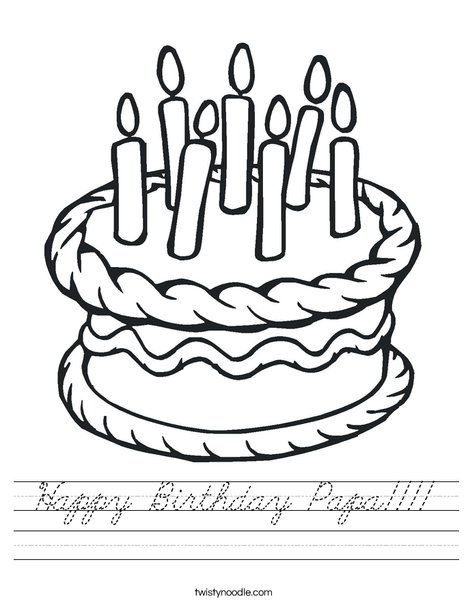 Cake with 7 candles Worksheet