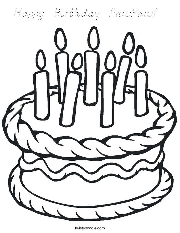 Happy  Birthday  PawPaw!   Coloring Page