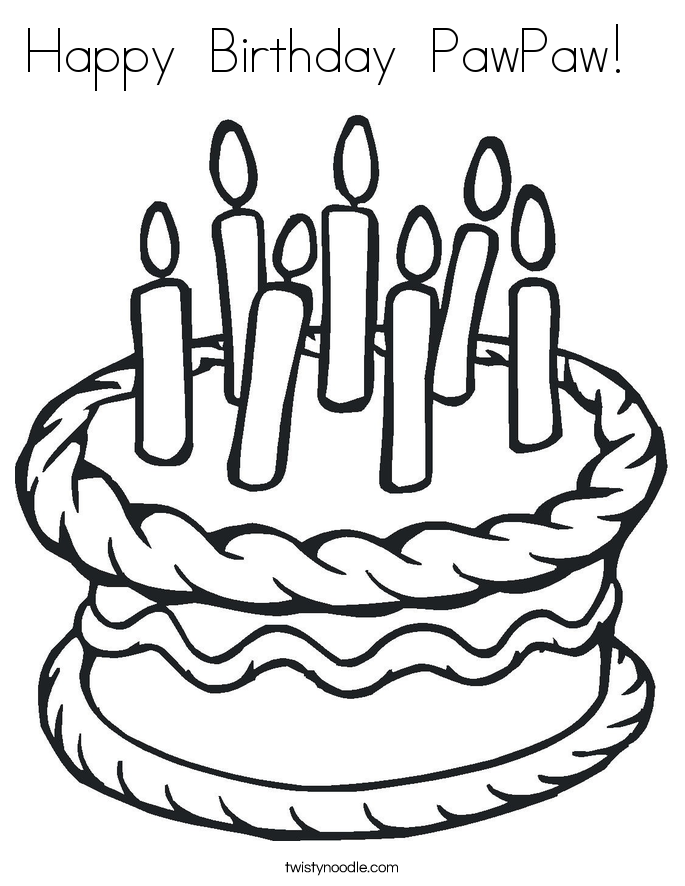 Happy  Birthday  PawPaw!   Coloring Page