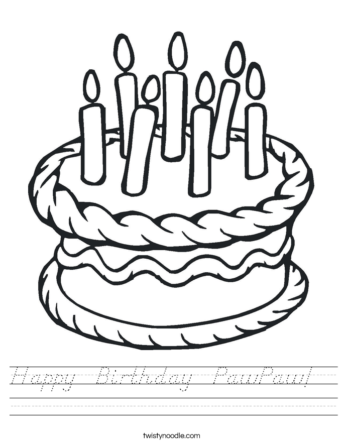 Happy  Birthday  PawPaw!   Worksheet