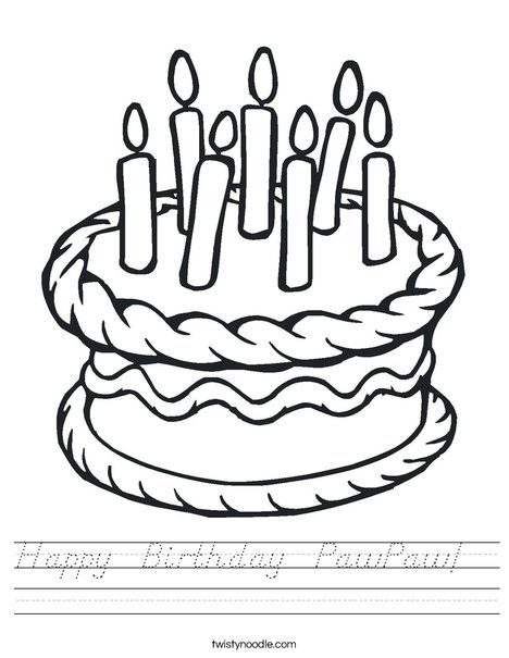 Cake with 7 candles Worksheet