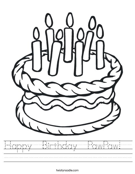 Cake with 7 candles Worksheet