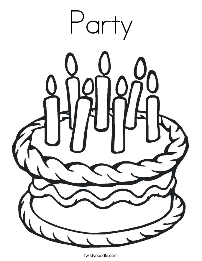Party Coloring Page Twisty Noodle - Party 3 Coloring Page 