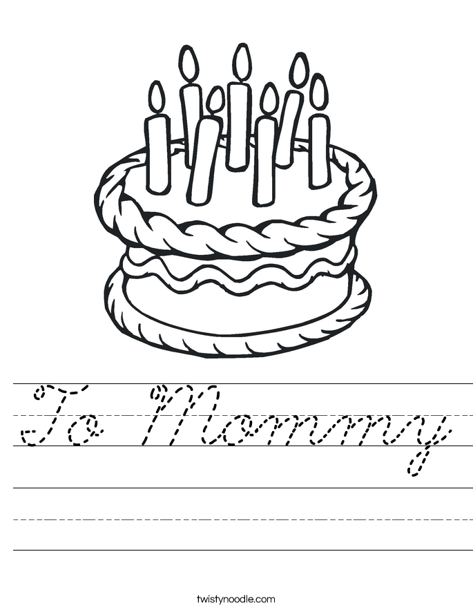 To Mommy Worksheet