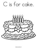 C is for cake. Coloring Page