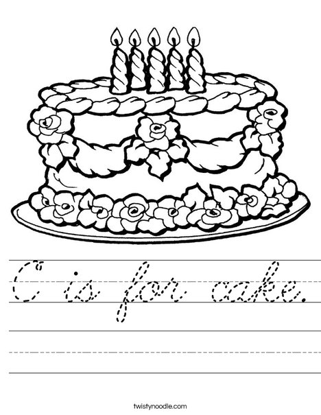Cake with Candles Worksheet