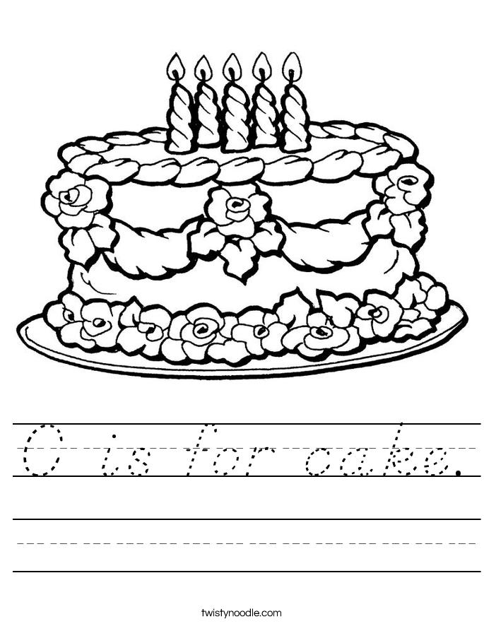 C is for cake. Worksheet