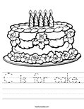 C is for cake. Worksheet
