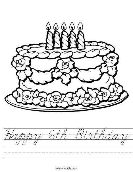 Cake with Candles Worksheet