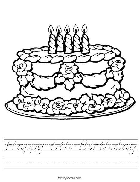 Cake with Candles Worksheet