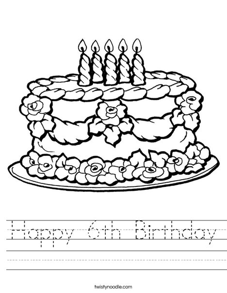 Cake with Candles Worksheet