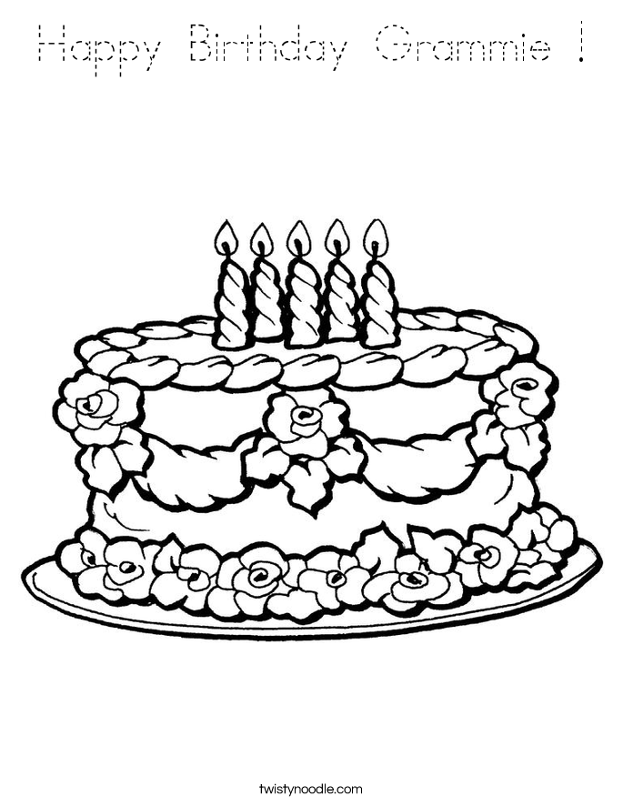 Happy Birthday Grammie ! Coloring Page