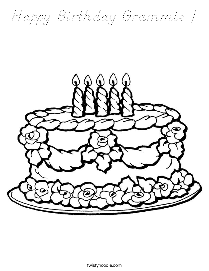 Happy Birthday Grammie ! Coloring Page