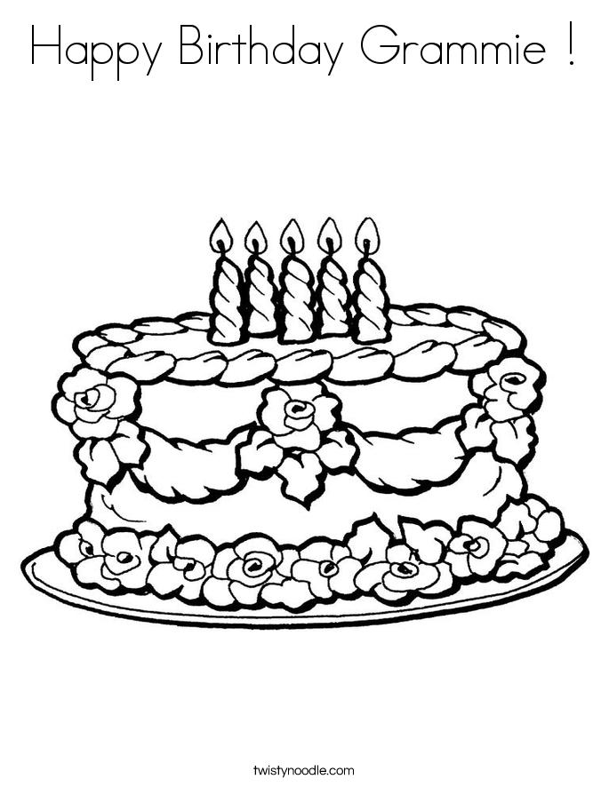 Happy Birthday Grammie ! Coloring Page