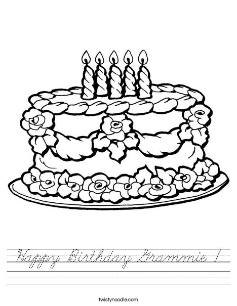 Cake with Candles Worksheet