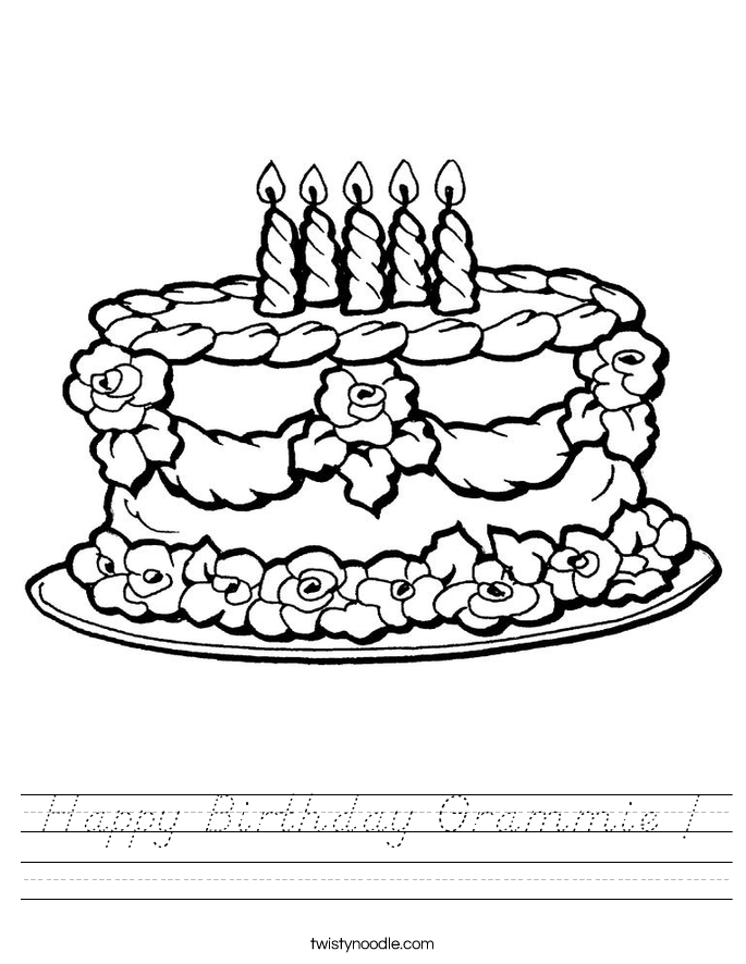 Happy Birthday Grammie ! Worksheet